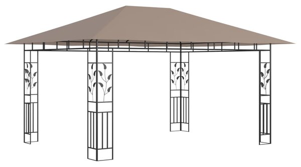 VidaXL Κιόσκι με Σήτα και Φωτάκια LED Taupe 4 x 3 x 2,73 μ