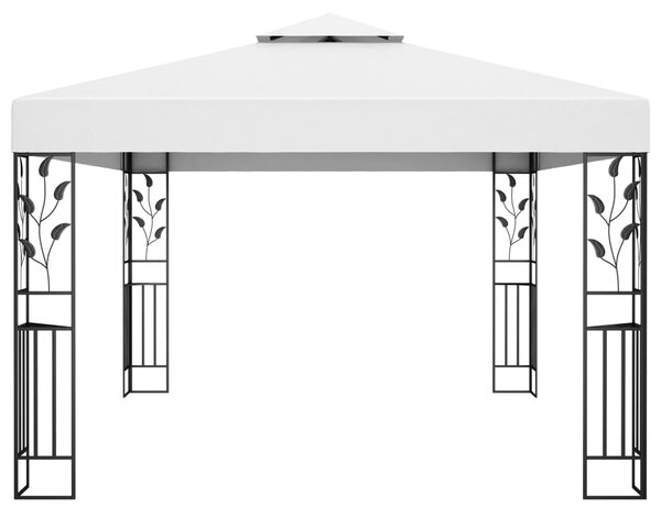 VidaXL Κιόσκι με Διπλή Οροφή και Φωτάκια LED Λευκό 3 x 4 μ