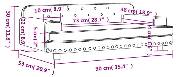 VidaXL Καναπές Παιδικός Ροζ 90 x 53 x 30 εκ. από Βελούδο