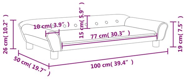 VidaXL Καναπές Παιδικός Καφέ 100 x 50 x 26 εκ. από Βελούδο