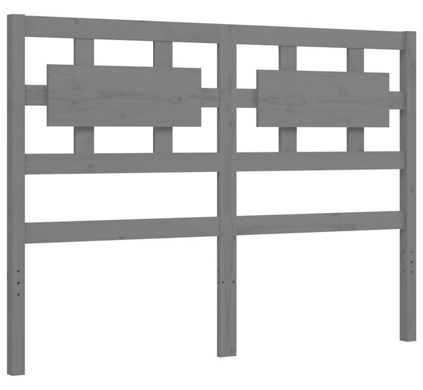 VidaXL Πλαίσιο Κρεβατιού με Κεφαλάρι Γκρι 140 x 190 εκ. από Μασίφ Ξύλο
