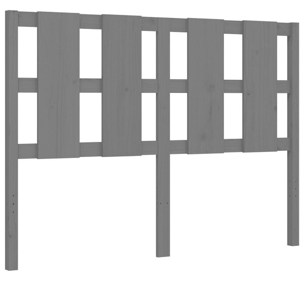 VidaXL Πλαίσιο Κρεβατιού με Κεφαλάρι Γκρι 140 x 190 εκ. από Μασίφ Ξύλο