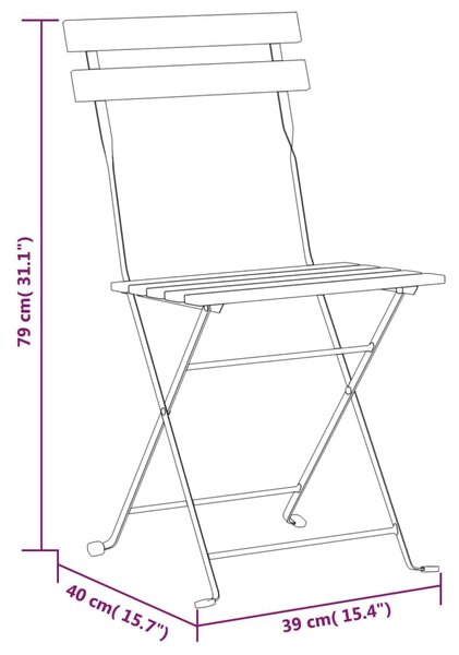 VidaXL Καρέκλες Κήπου Πτυσσόμενες 6 Τεμ. Ατσάλι και Μασίφ Ξύλο Ακακίας
