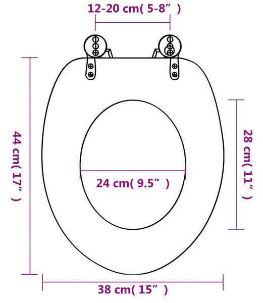 VidaXL Κάλυμμα Λεκάνης με Καπάκι Soft Close Σχέδιο Αστερίες από MDF