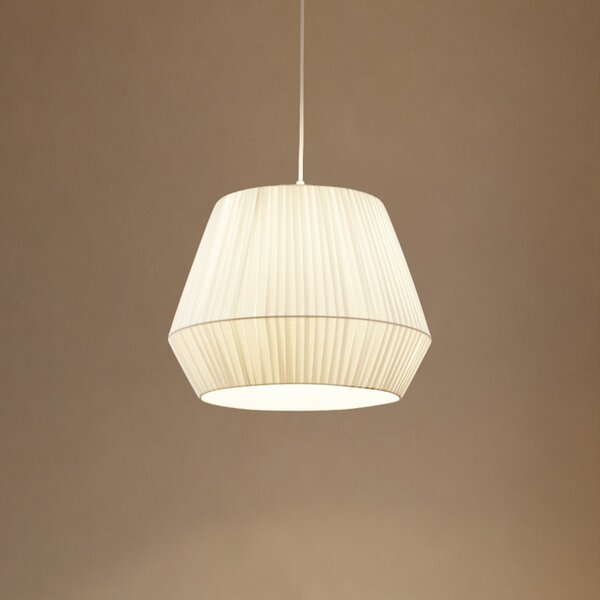 Lindby κρεμαστό φωτιστικό Vitore, Ø 40 cm, ύφασμα, λευκό, ρυθμιζόμενος, Λευκό, Σαλόνι / τραπεζαρία, Ύφασμα / Κλωστοϋφαντουργία, Σκανδιναβικό