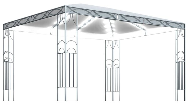 VidaXL Κιόσκι με Φωτάκια LED Κρεμ 400 x 300 εκ