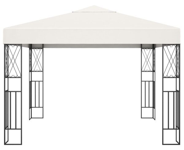 VidaXL Κιόσκι με Φωτάκια LED Κρεμ 3 x 3 μ. Υφασμάτινο