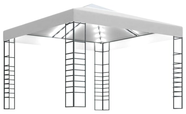 VidaXL Κιόσκι με Φωτάκια LED Λευκό 3 x 3 μ