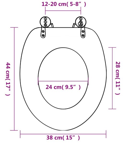 VidaXL Καλύμματα Λεκάνης Soft Close 2 τεμ. Σχέδιο Αστερίες από MDF