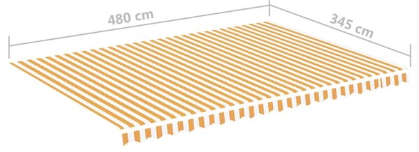 VidaXL Τεντόπανο Ανταλλακτικό Κίτρινο / Λευκό 5 x 3,5 μ