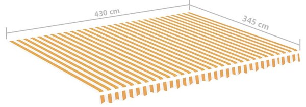 VidaXL Τεντόπανο Ανταλλακτικό Κίτρινο / Λευκό 4,5 x 3,5 μ