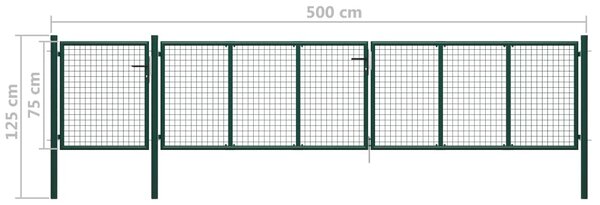 VidaXL Πόρτα Περίφραξης Κήπου Πράσινη 500 x 75 εκ. Ατσάλινη