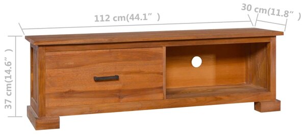 VidaXL Έπιπλο Τηλεόρασης 112 x 30 x 37 εκ. από Μασίφ Ξύλο Teak