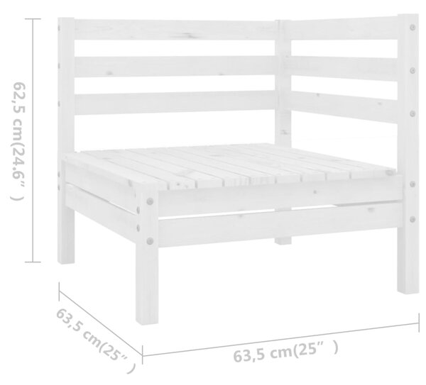 VidaXL Σαλόνι Κήπου Σετ 8 Τεμαχίων Λευκό από Μασίφ Ξύλο Πεύκου