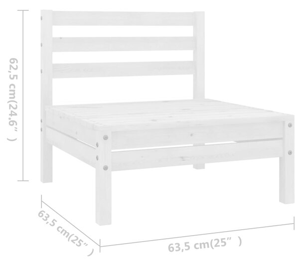 VidaXL Σαλόνι Κήπου Σετ 8 Τεμαχίων Λευκό από Μασίφ Ξύλο Πεύκου