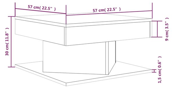 VidaXL Τραπεζάκι Σαλονιού Καφέ Δρυς 57x57x30 εκ. Επεξεργασμένο Ξύλο