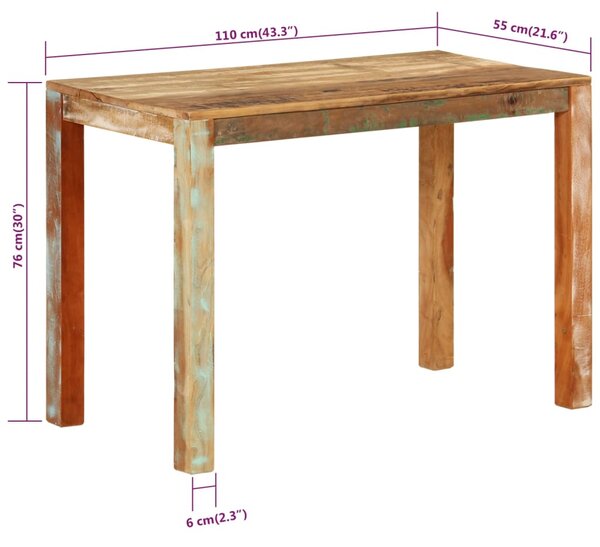 VidaXL Τραπεζαρία 110 x 55 x 76 εκ. από Μασίφ Ανακυκλωμένο Ξύλο