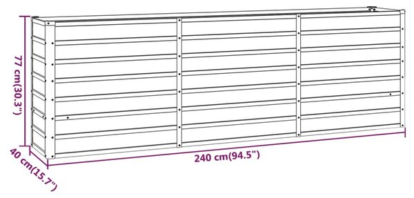 VidaXL Ζαρντινιέρα Σκουριασμένο 240x40x77 εκ. Ατσάλι Σκληρυθέν Αέρα