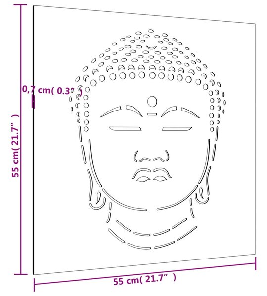 VidaXL Διακοσμητικό Κήπου Σχέδιο Κεφάλι Βούδα 105x55 εκ. Ατσάλι Corten