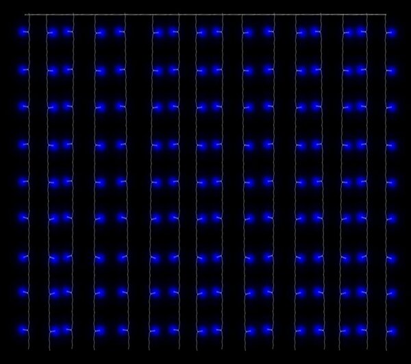 VidaXL Κουρτίνα LED Φωτάκια 300 LED Μπλε 3 x 3 μ. 8 Λειτουργίες