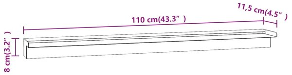 VidaXL Σιντριβάνι Καταρράκτης Πισίνας Ορθογώνιο 110εκ από Ανοξ. Ατσάλι