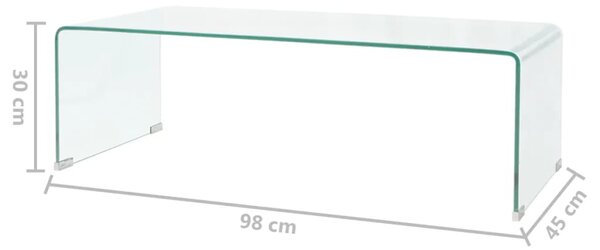 VidaXL Τραπεζάκι Σαλονιού Διάφανο 98 x 45 x 30 εκ. από Ψημένο Γυαλί