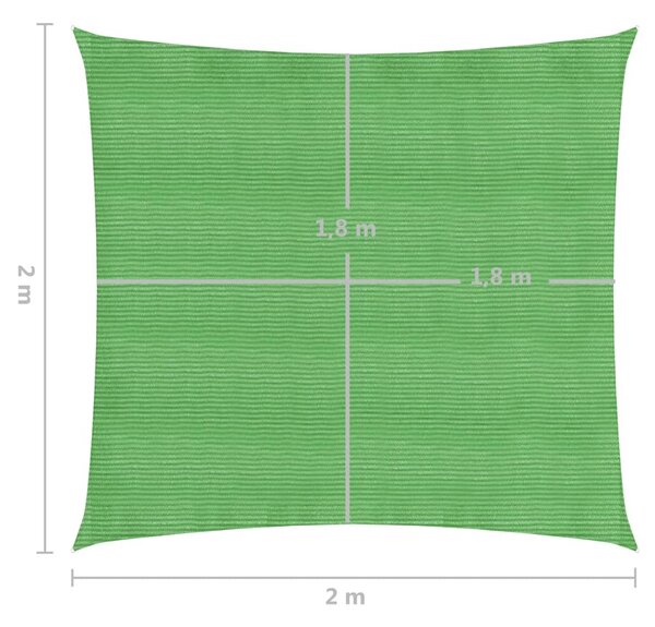 311272 vidaXL Sunshade Sail 160 g/m² Light Green 2x2 m HDPE