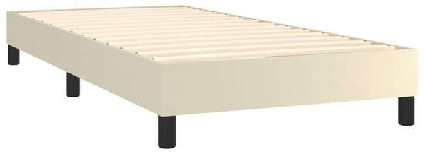 VidaXL Κρεβάτι Boxspring με Στρώμα Κρεμ 100x200εκ. από Συνθετικό Δέρμα