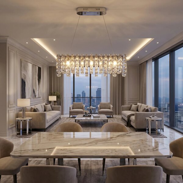 Κρυστάλλινο κρεμαστό φωτιστικό LED SWE073-CP 60cm Chrome