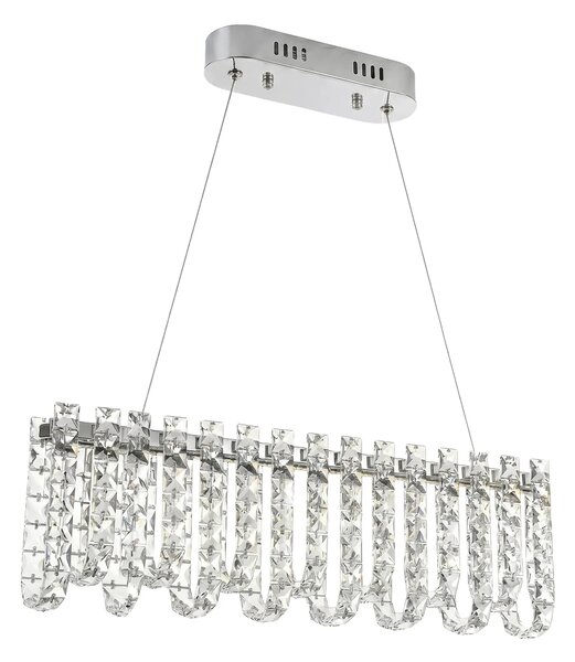 Κρυστάλλινο κρεμαστό φωτιστικό LED SWE073-CP 60cm Chrome