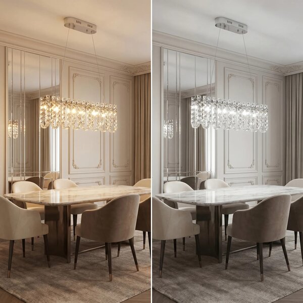 Κρυστάλλινο κρεμαστό φωτιστικό LED SWE073-CP 60cm Chrome