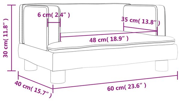 VidaXL Καναπές Παιδικός Ροζ 60 x 40 x 30 εκ. από Βελούδο