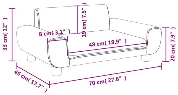 VidaXL Καναπές Παιδικός Καφέ 70 x 45 x 33 εκ. από Βελούδο