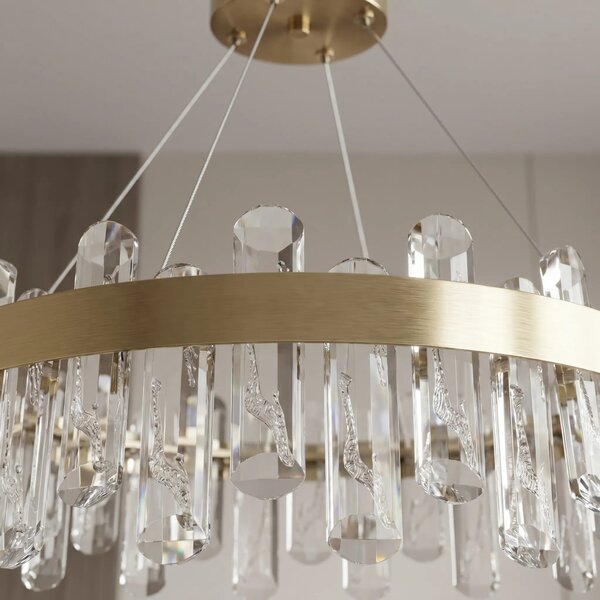 Κρυστάλλινο κρεμαστό φωτιστικό LED SWE074-1CP 50cm Brushed Gold