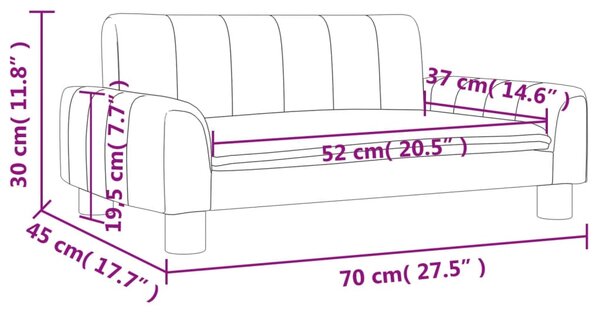 VidaXL Καναπές Παιδικός Κρεμ 70 x 45 x 30 εκ. από Συνθετικό Δέρμα