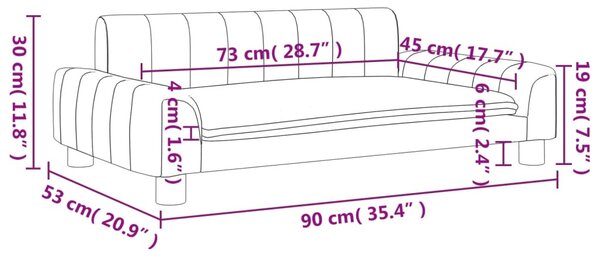 VidaXL Καναπές Παιδικός Καφέ 90 x 53 x 30 εκ. από Συνθετικό Δέρμα