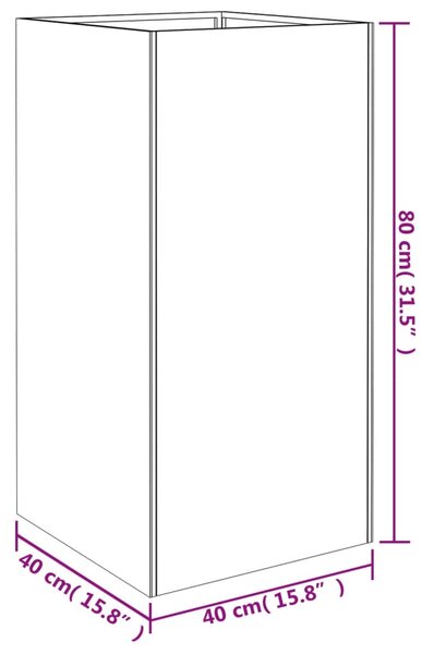 VidaXL Ζαρντινιέρα 40x40x80 εκ. από Ατσάλι Σκληρυθέν στον Αέρα