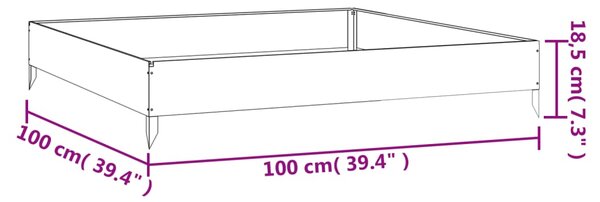 VidaXL Ζαρντινιέρα 100 x 100 x 18,5 εκ. από Ατσάλι Σκληρυθέν στον Αέρα