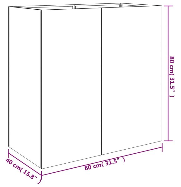 VidaXL Ζαρντινιέρα 40x80x80 εκ. από Ατσάλι Σκληρυθέν στον Αέρα