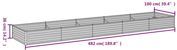 VidaXL Ζαρντινιέρα 482 x 100 x 36 εκ. από Ατσάλι Σκληρυθέν στον Αέρα