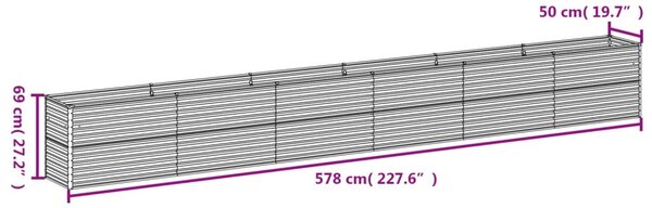 VidaXL Ζαρντινιέρα 578 x 50 x 69 εκ. από Ατσάλι Σκληρυθέν στον Αέρα