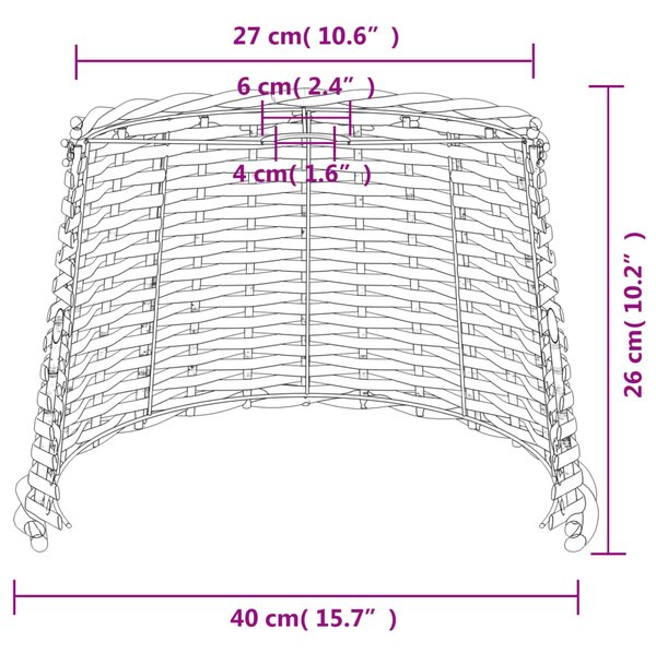 VidaXL Καπέλο Φωτιστικού Οροφής Καφέ Ø40x26 εκ. από Wicker