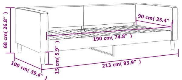 VidaXL Καναπές Κρεβάτι Ανοιχτό Γκρι 90 x 190 εκ. Υφασμάτινος