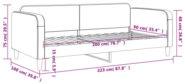 VidaXL Καναπές Κρεβάτι Κρεμ 90 x 200 εκ. Υφασμάτινος