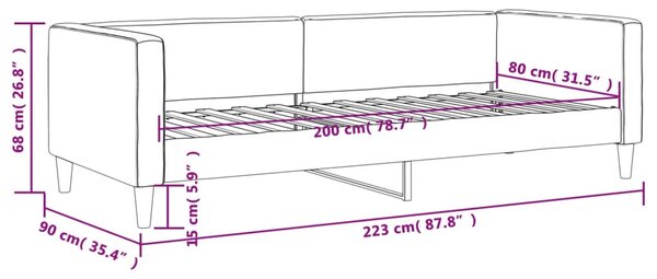 VidaXL Καναπές Κρεβάτι Ανοιχτό Γκρι 80 x 200 εκ. Υφασμάτινος