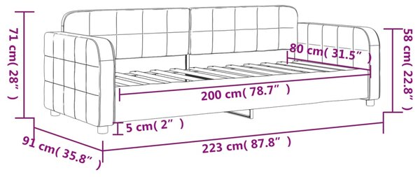 VidaXL Καναπές Κρεβάτι Σκούρο Πράσινο 80 x 200 εκ. Βελούδινος