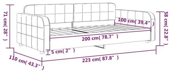 VidaXL Καναπές Κρεβάτι Κίτρινος 100 x 200 εκ. Βελούδινος