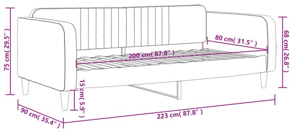 VidaXL Καναπές Κρεβάτι Κίτρινος 80 x 200 εκ. Βελούδινος