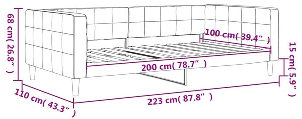 VidaXL Καναπές Κρεβάτι Μπλε 100 x 200 εκ. Βελούδινος