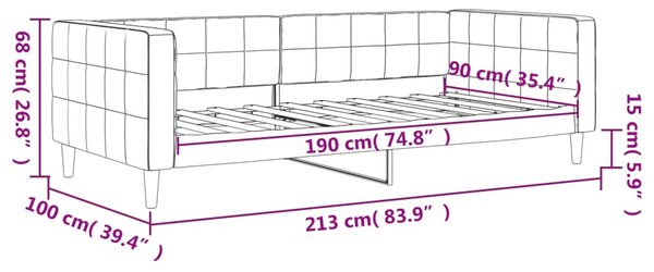 VidaXL Καναπές Κρεβάτι Ανοιχτό Γκρι 90 x 190 εκ. Βελούδινος